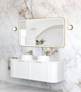 LED Newport 1500(W)x750(H) Gold Metal Frame Mirror- Install Horizontal or Vertical