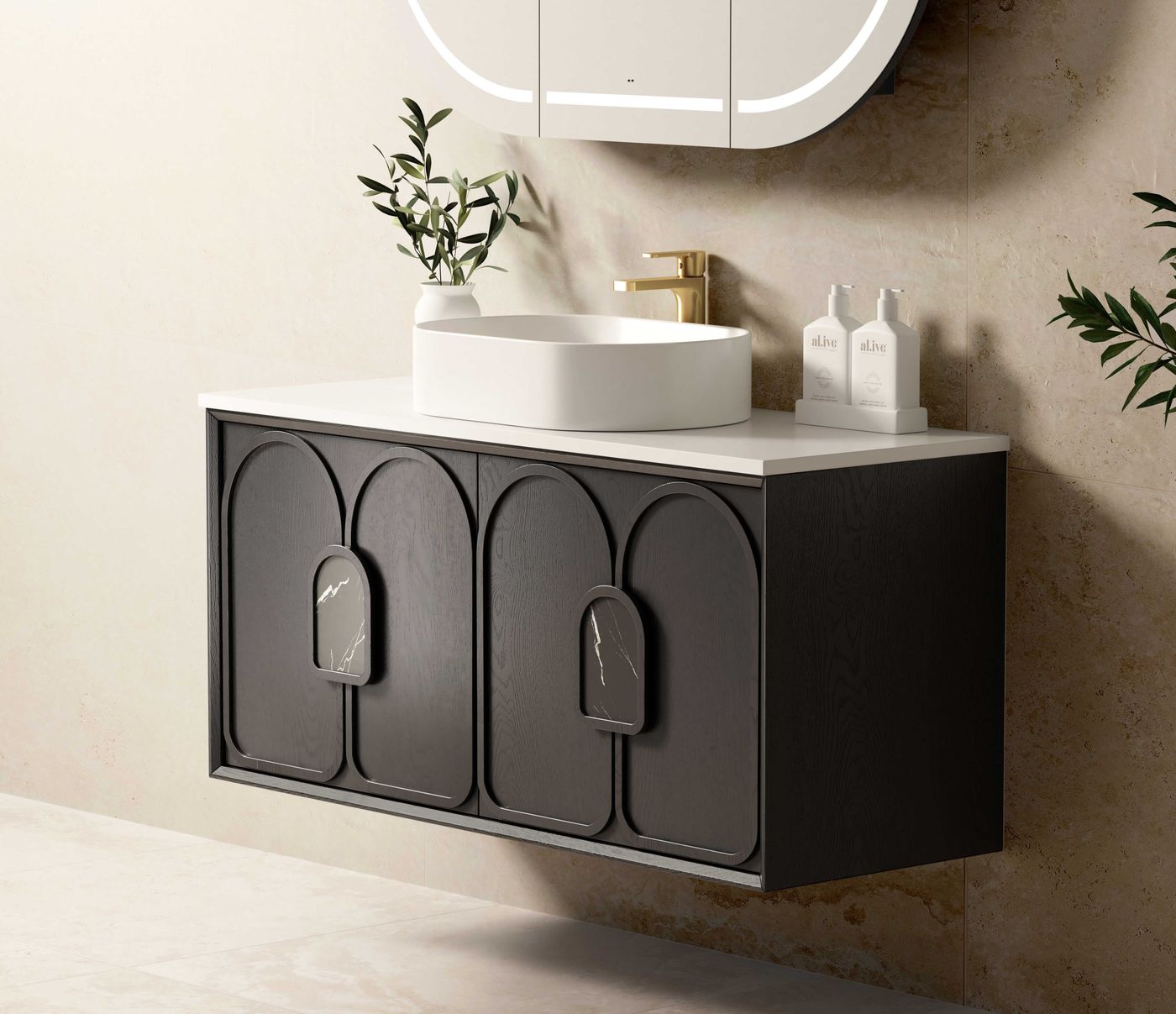 Laguna Mark II 1200mm Black Oak Wall Hung Vanity