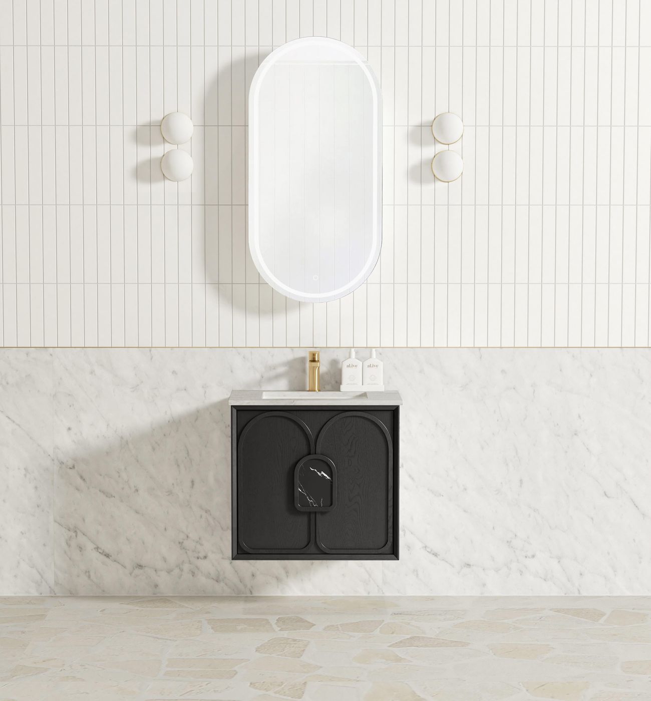 Laguna Mark II 600mm Black Oak Wall Hung Vanity