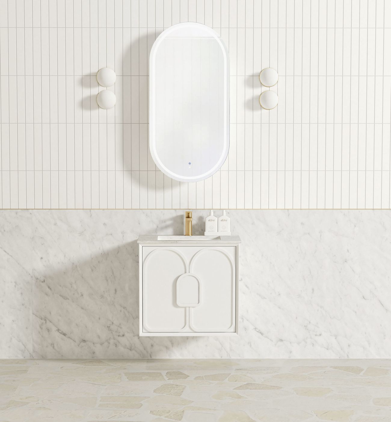 Laguna Mark II 600mm Matte White Wall Hung Vanity