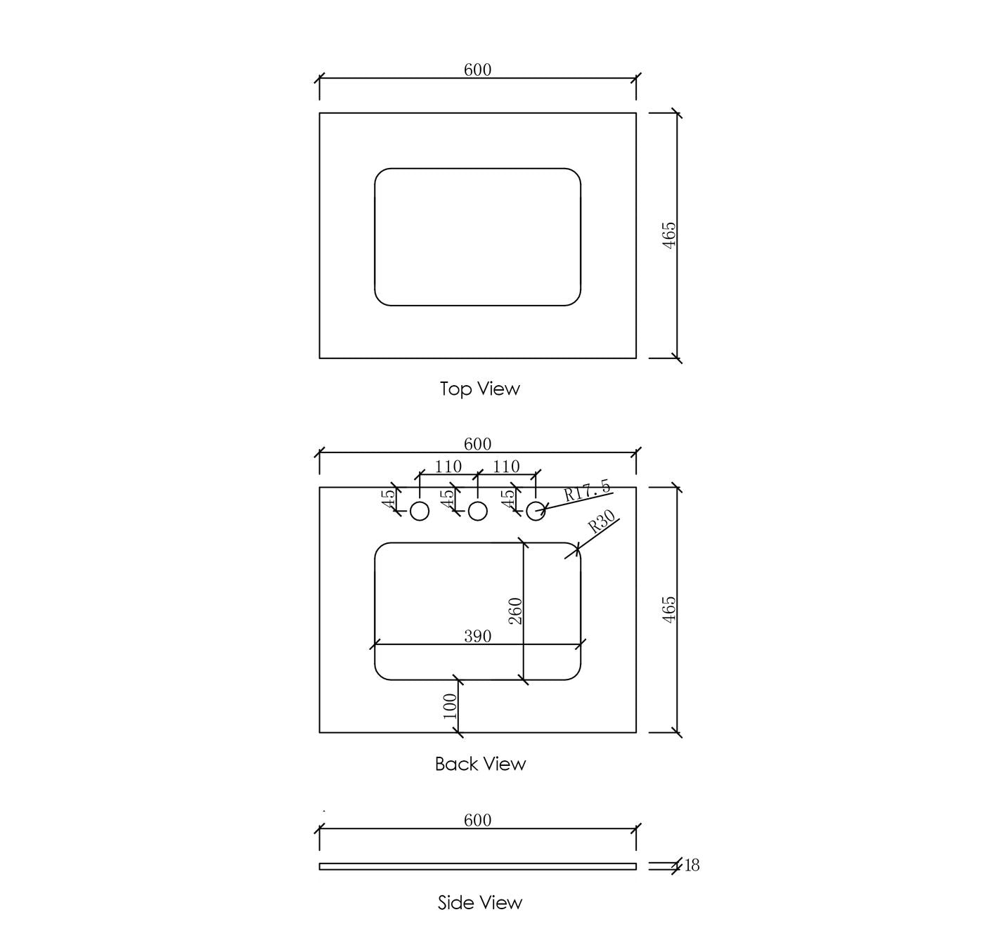 Laguna Mark II 600mm Matte White Wall Hung Vanity