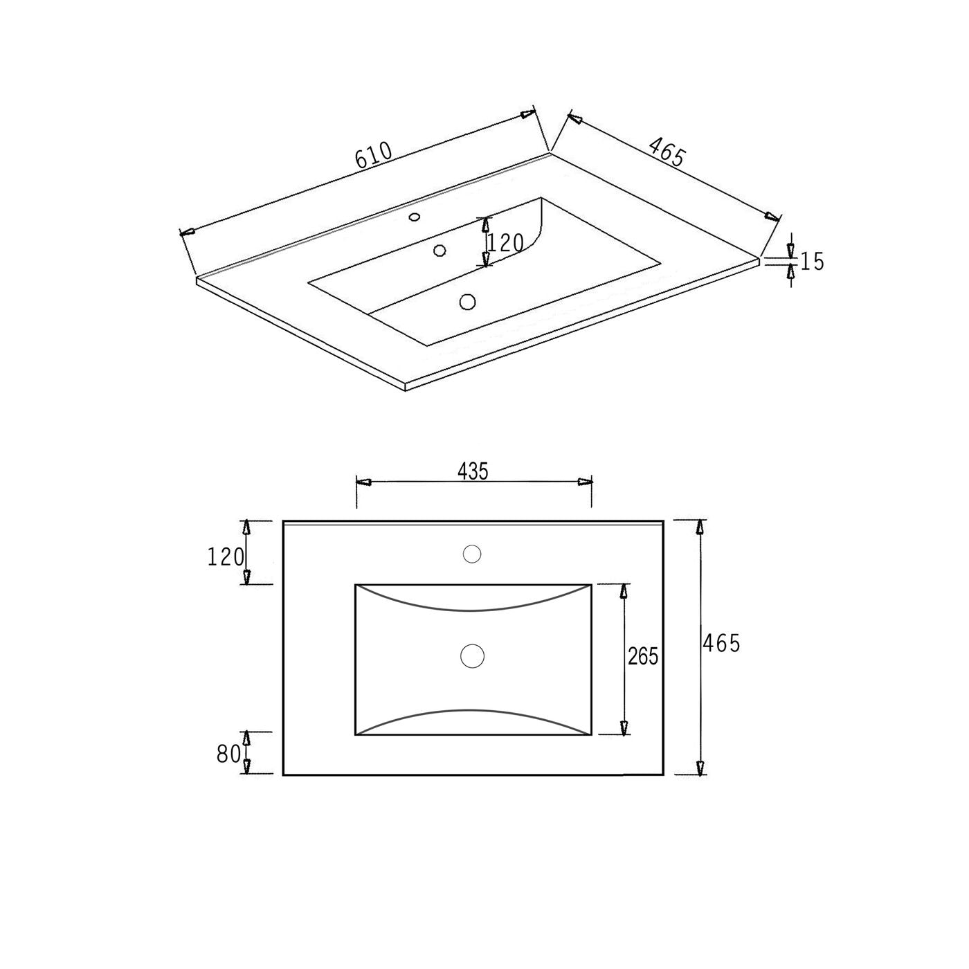 Laguna Mark II 600mm Black Oak Wall Hung Vanity