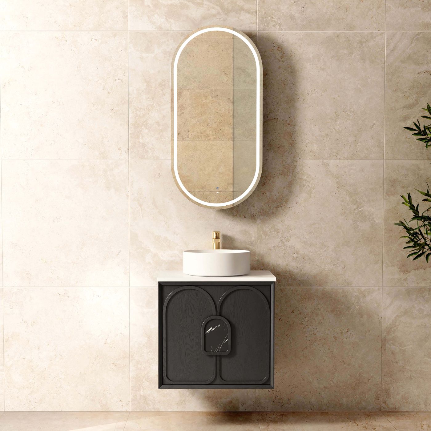 Laguna Mark II 600mm Black Oak Wall Hung Vanity
