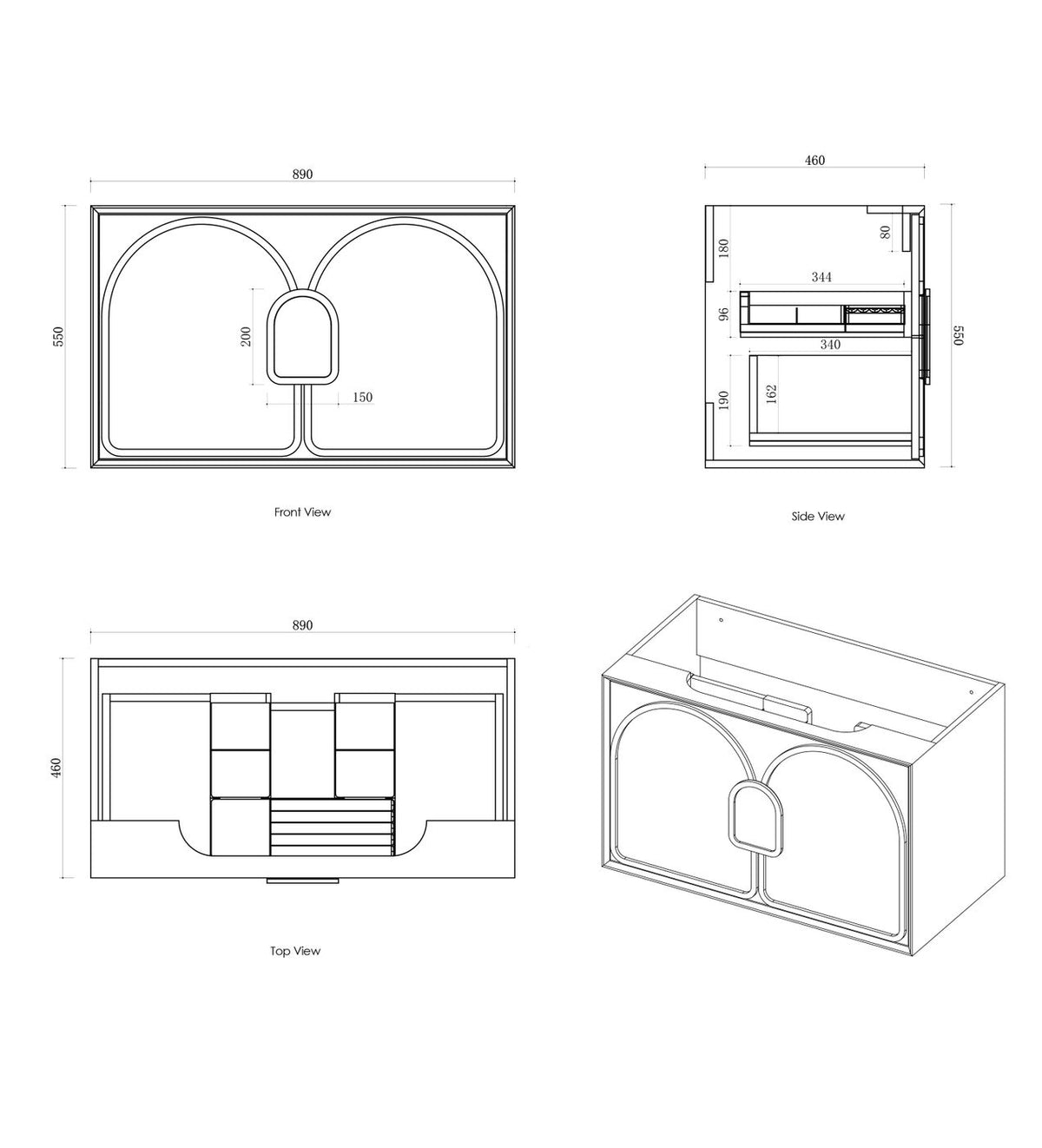 Otti Laguna MKII Vanity 900mm Single Basin