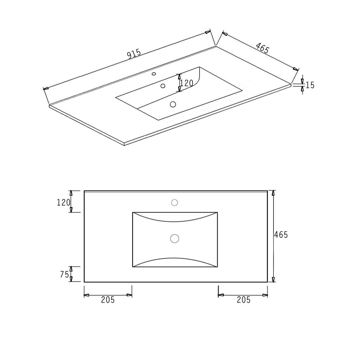 Laguna Mark II 900mm Matte White Wall Hung Vanity