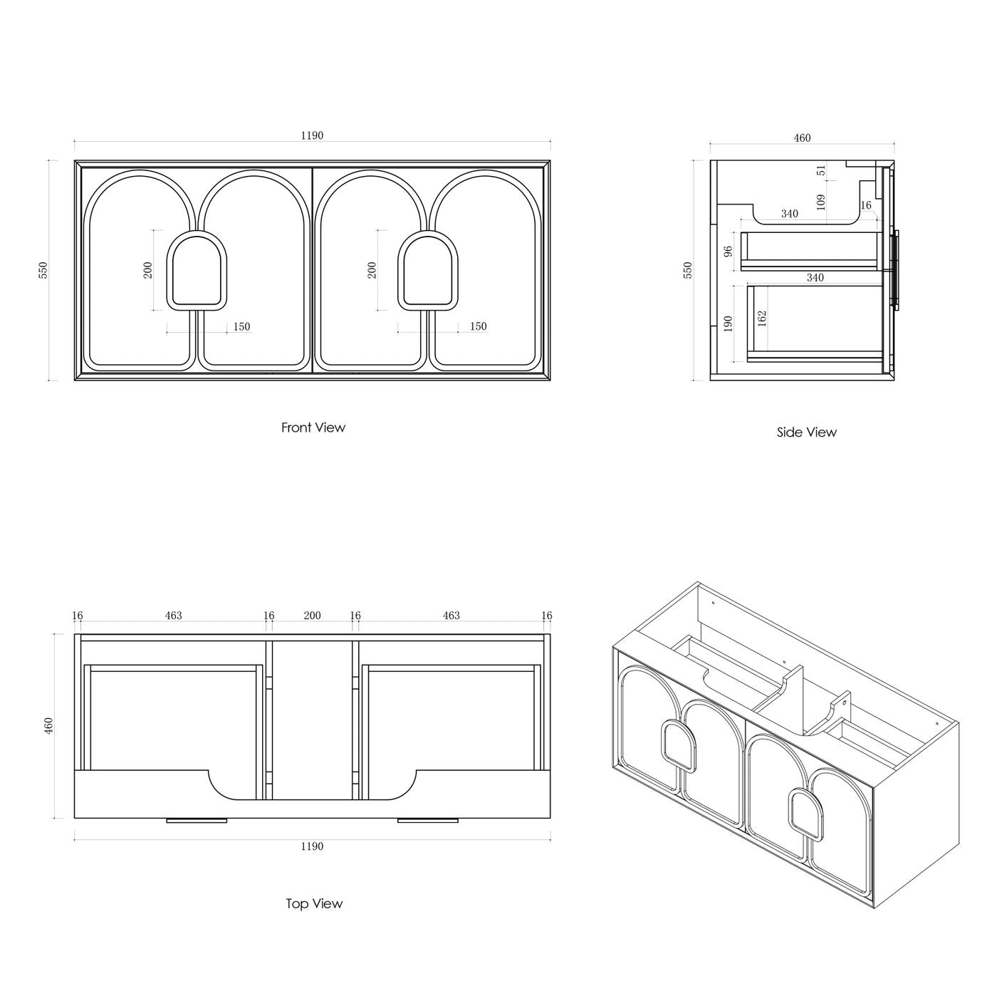 Laguna Mark II 1200mm Matte White Wall Hung Vanity