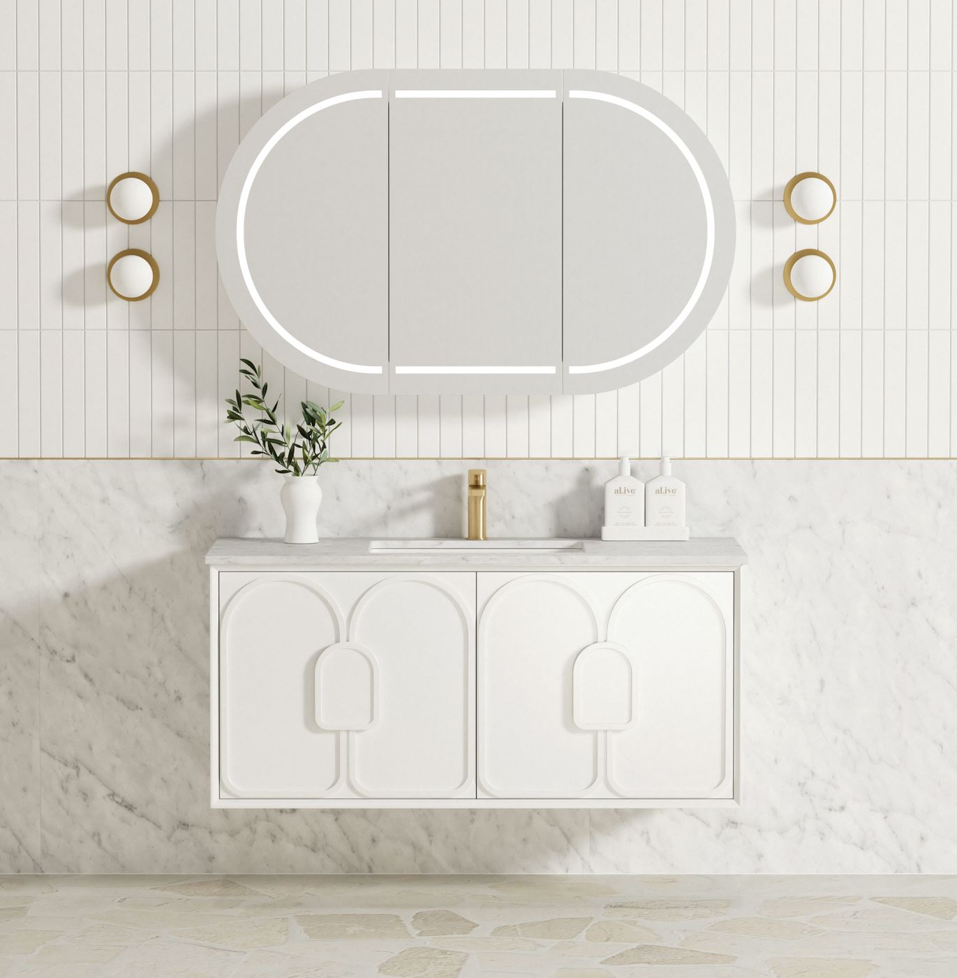 Laguna Mark II 1200mm Matte White Wall Hung Vanity