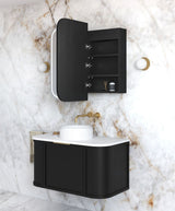 LED Newport 900(W)x750(H) Black Oak Shaving Cabinet - Premium Edition