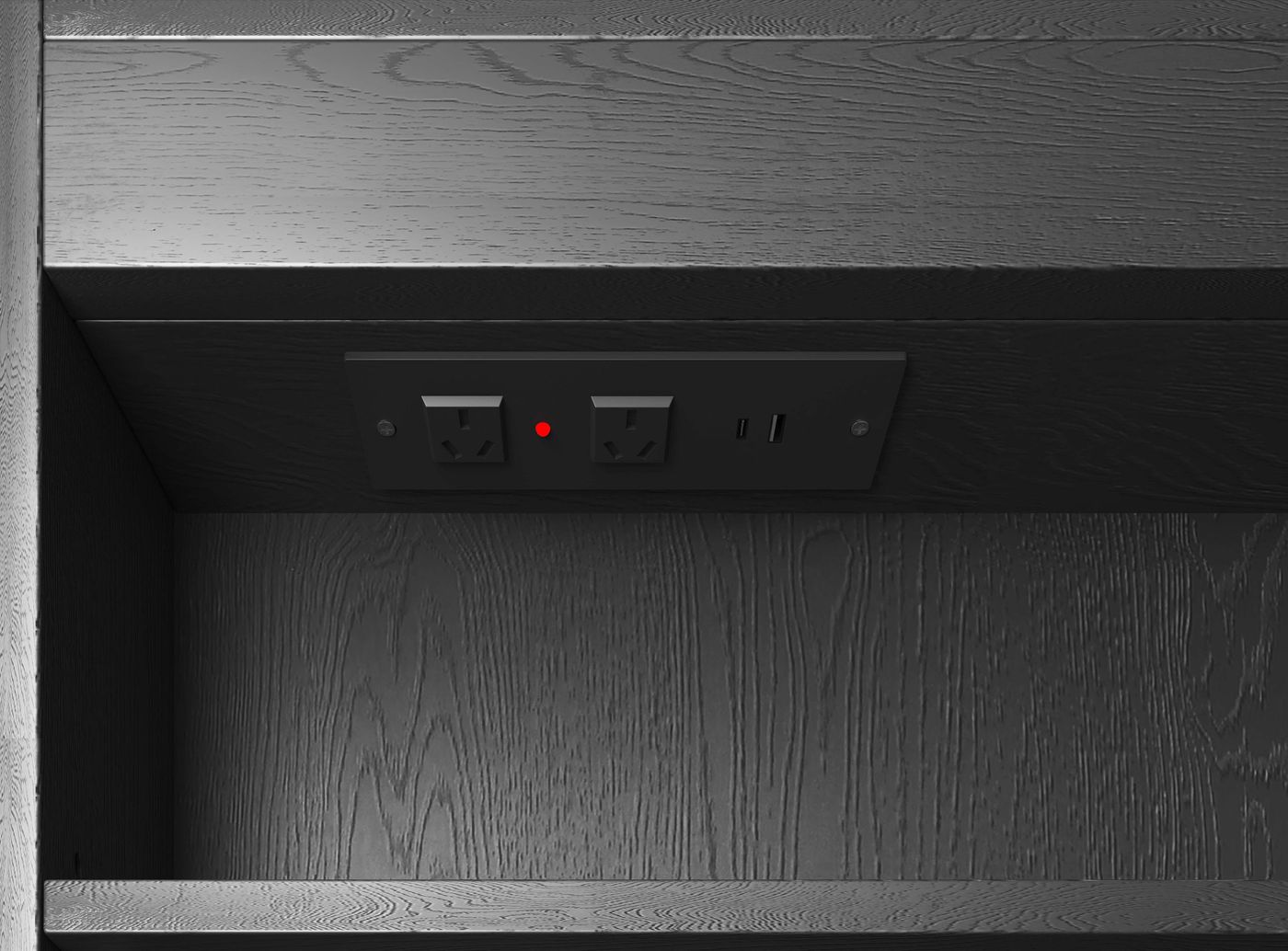 LED Newport 1500(W)x750(H) Black Oak Shaving Cabinet - Premium Edition