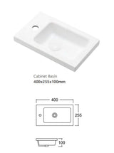 Mini Ensuite Vanity 400mm Matte White Fluted Vanity (with Basin)