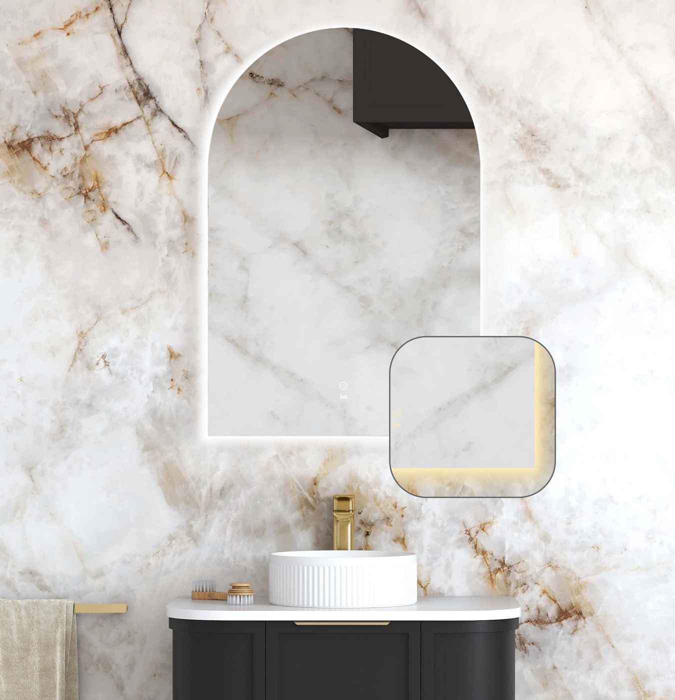 LED Archie 900(H)x600(W) Frameless Tuffi Mirror