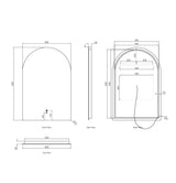 LED Archie 900(H)x600(W) Frameless Tuffi Mirror