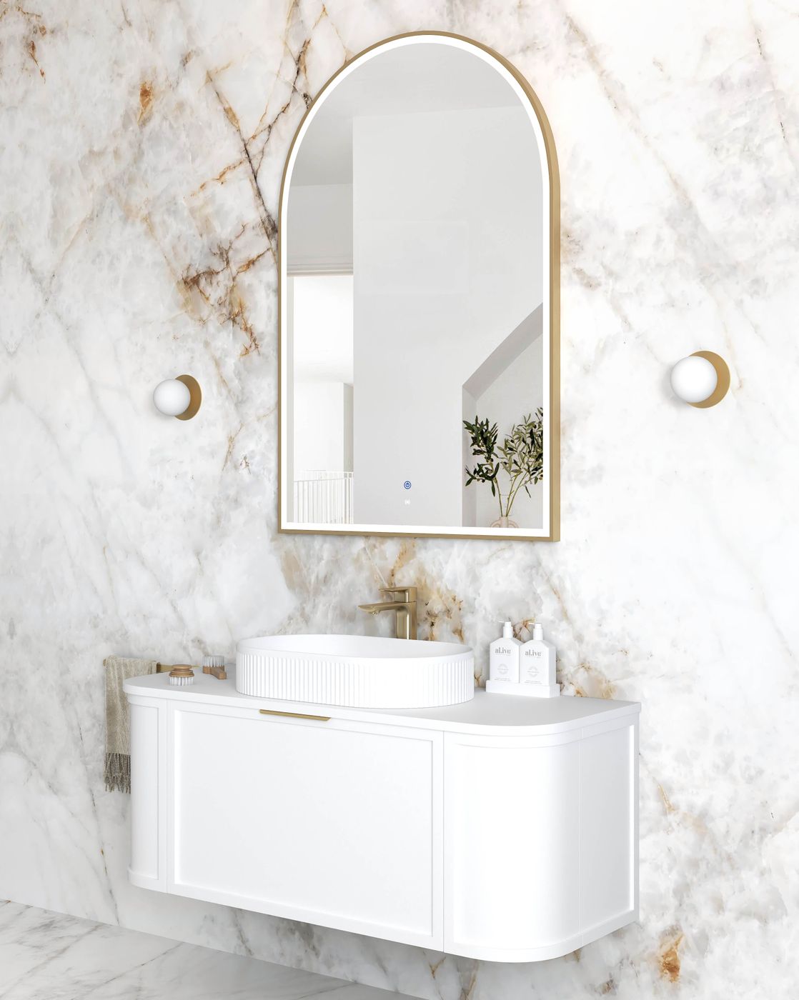 LED Archie 1200(H)x800(W) Gold Metal Frame Mirror