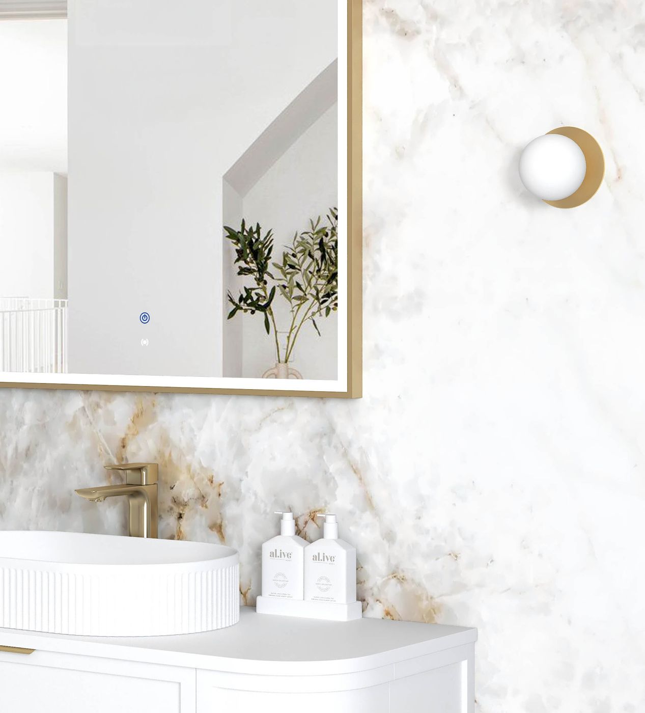 LED Archie 1200(H)x800(W) Gold Metal Frame Mirror