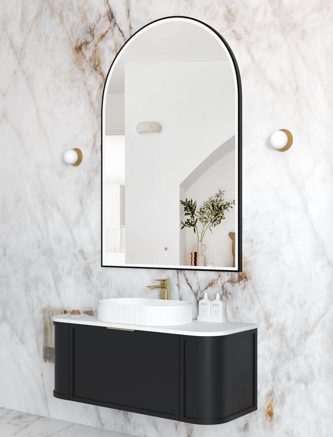LED Archie 1500(H)x1000(W) Black Metal Frame Mirror