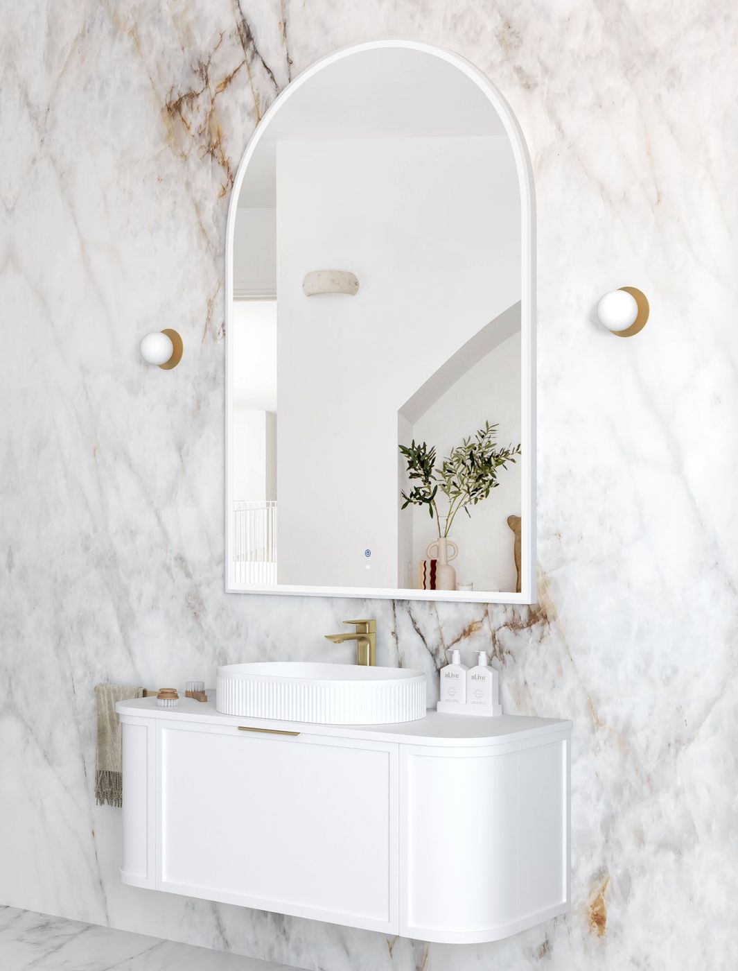 LED Archie 1500(H)x1000(W) White Metal Frame Mirror
