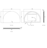LED Moonlight Archie 800(H)x1200(W) Frameless Tuffi Mirror