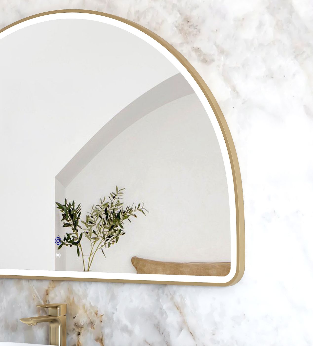 LED Moonlight Archie 800(H)x1200(W) Gold Metal Frame Mirror