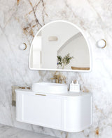 LED Moonlight Archie 800(H)x1200(W) White Metal Frame Mirror