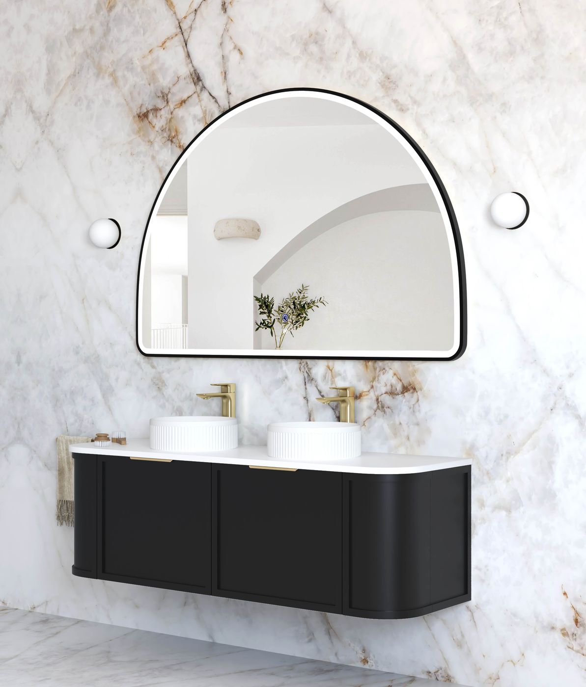 LED Moonlight Archie 1000(H)x1500(W) Black Metal Frame Mirror