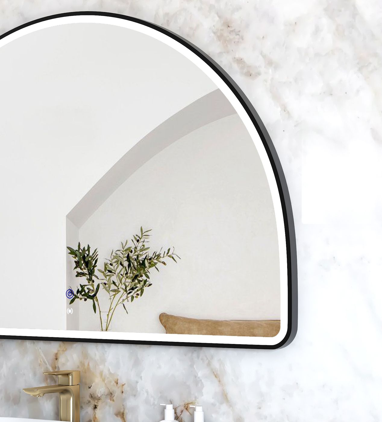 LED Moonlight Archie 1000(H)x1500(W) Black Metal Frame Mirror