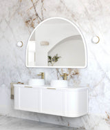 LED Moonlight Archie 1000(H)x1500(W) White Metal Frame Tuffi Mirror