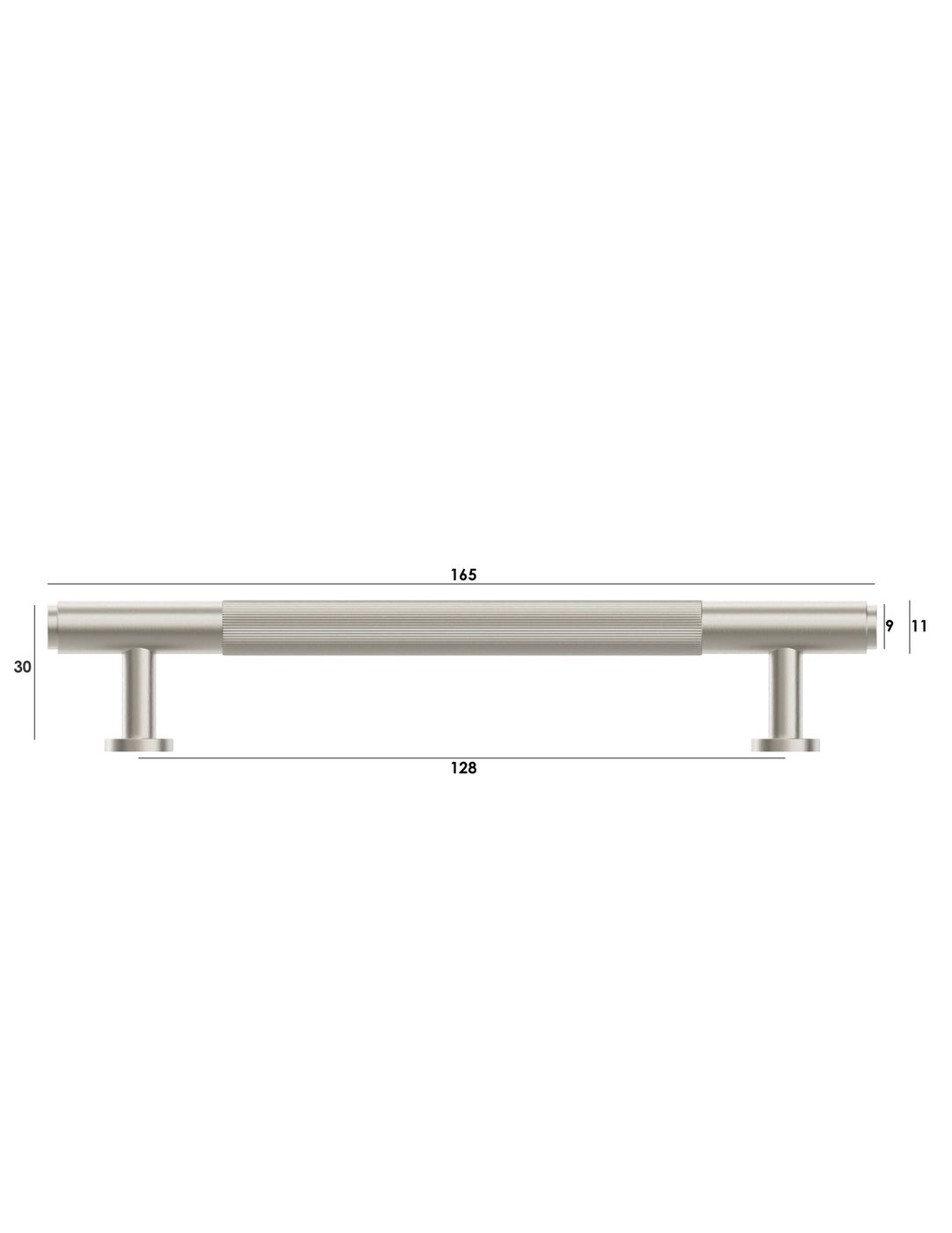 Soho - 165mm Brushed Nickel Handle (Premium Solid Brass Construction)