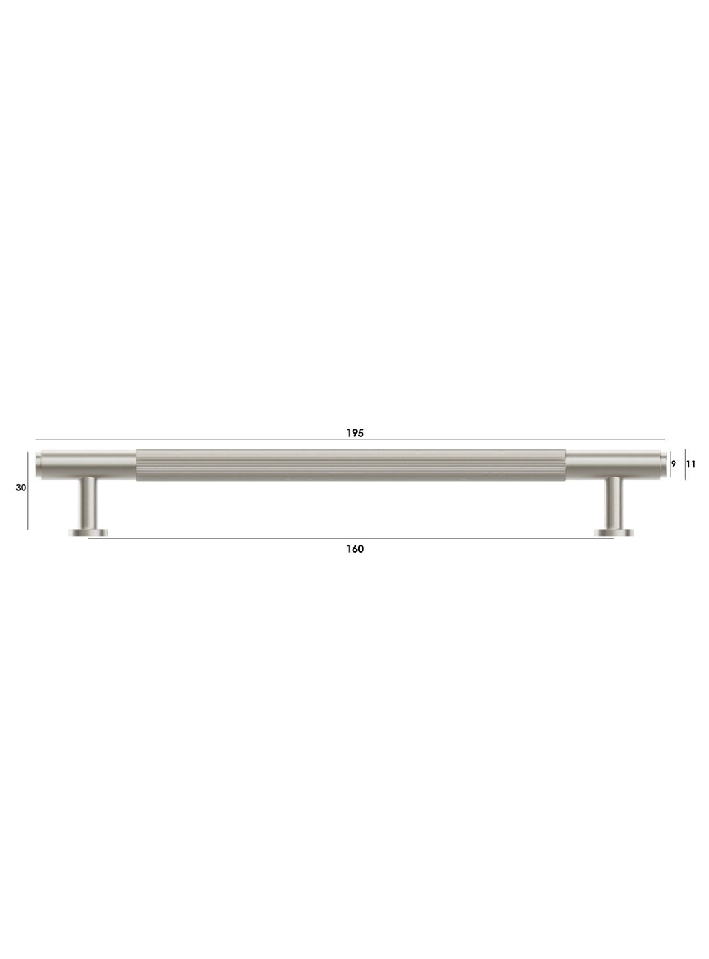 Soho - 195mm Brushed Nickel Handle (Premium Solid Brass Construction)