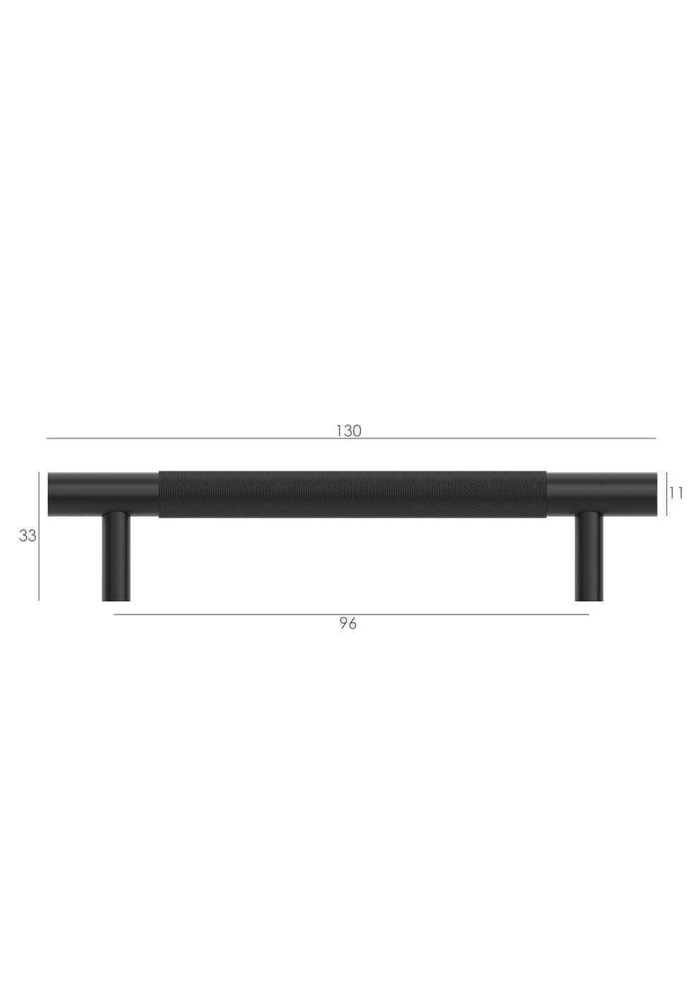 Nord - 165mm Matte Black Handle (Premium Solid Brass Construction)