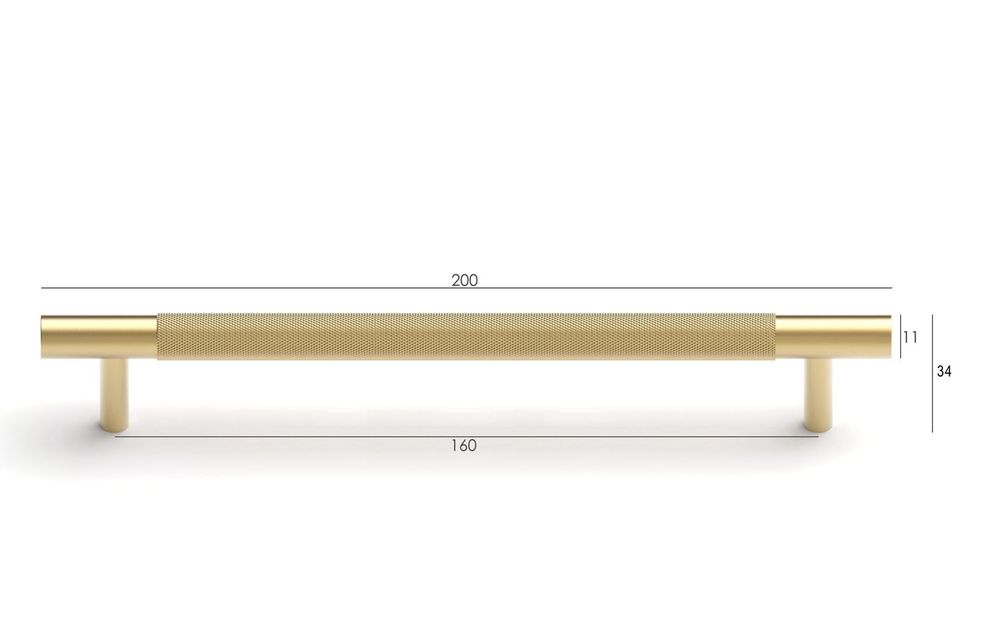 Nord - 235mm Brushed Brass Handle (Premium Solid Brass Construction)