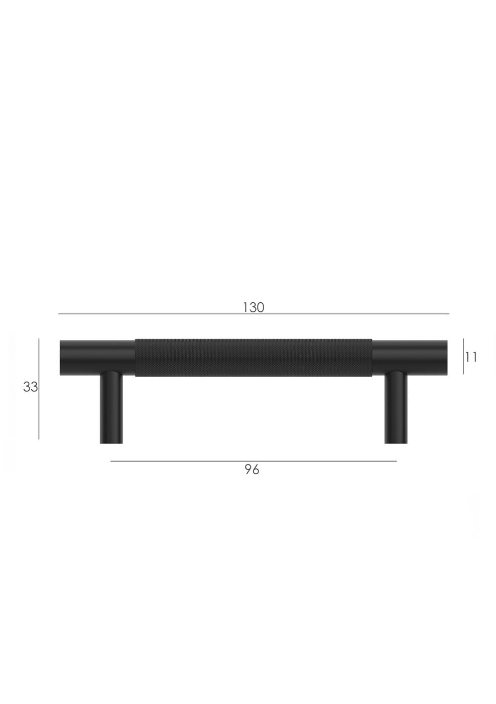 Nord - 130mm Matte Black Handle (Premium Solid Brass Construction)
