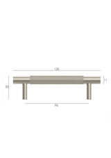 Nord - 130mm Brushed Nickel Handle (Premium Solid Brass Construction)