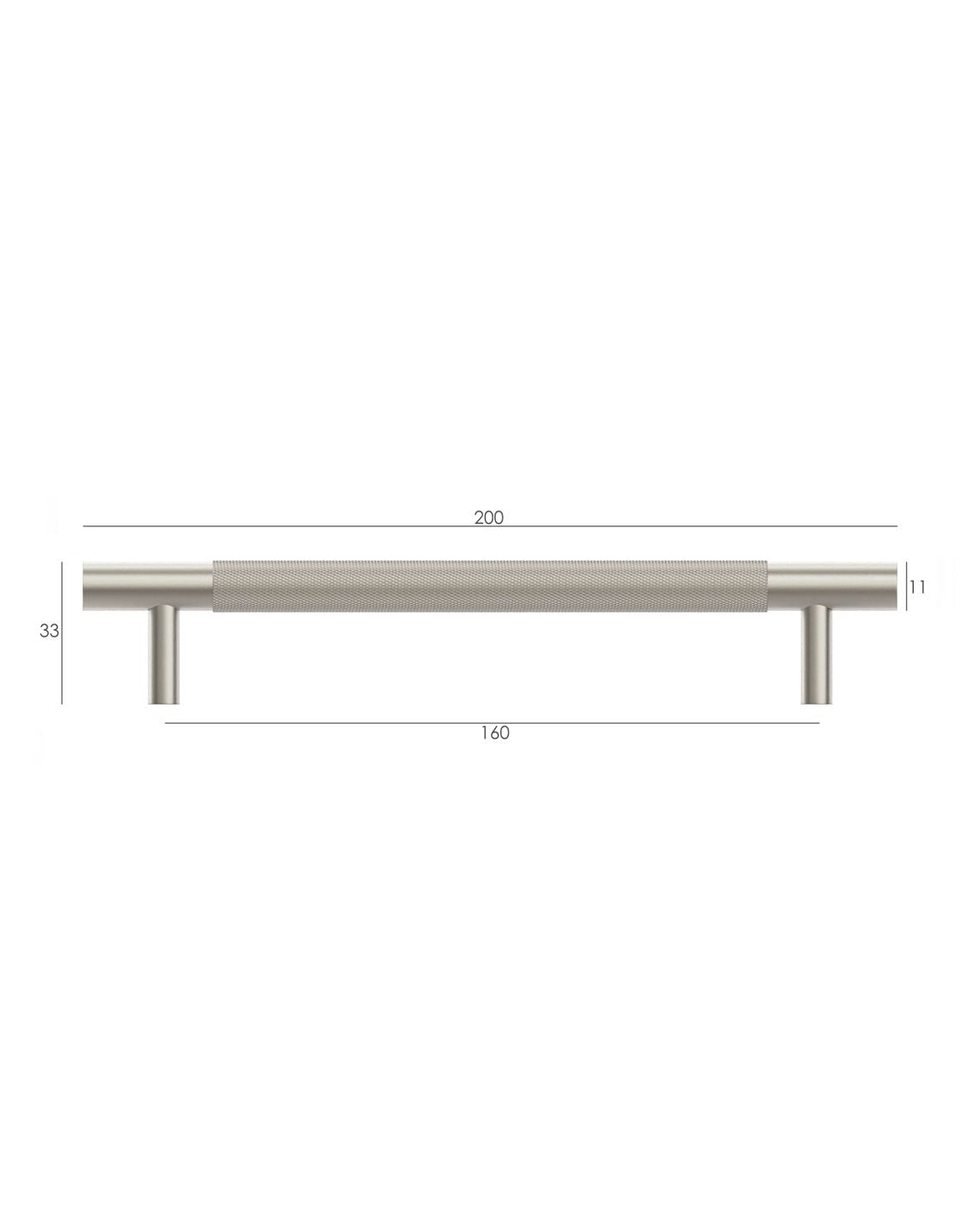 Nord - 200mm Brushed Nickel Handle (Premium Solid Brass Construction)