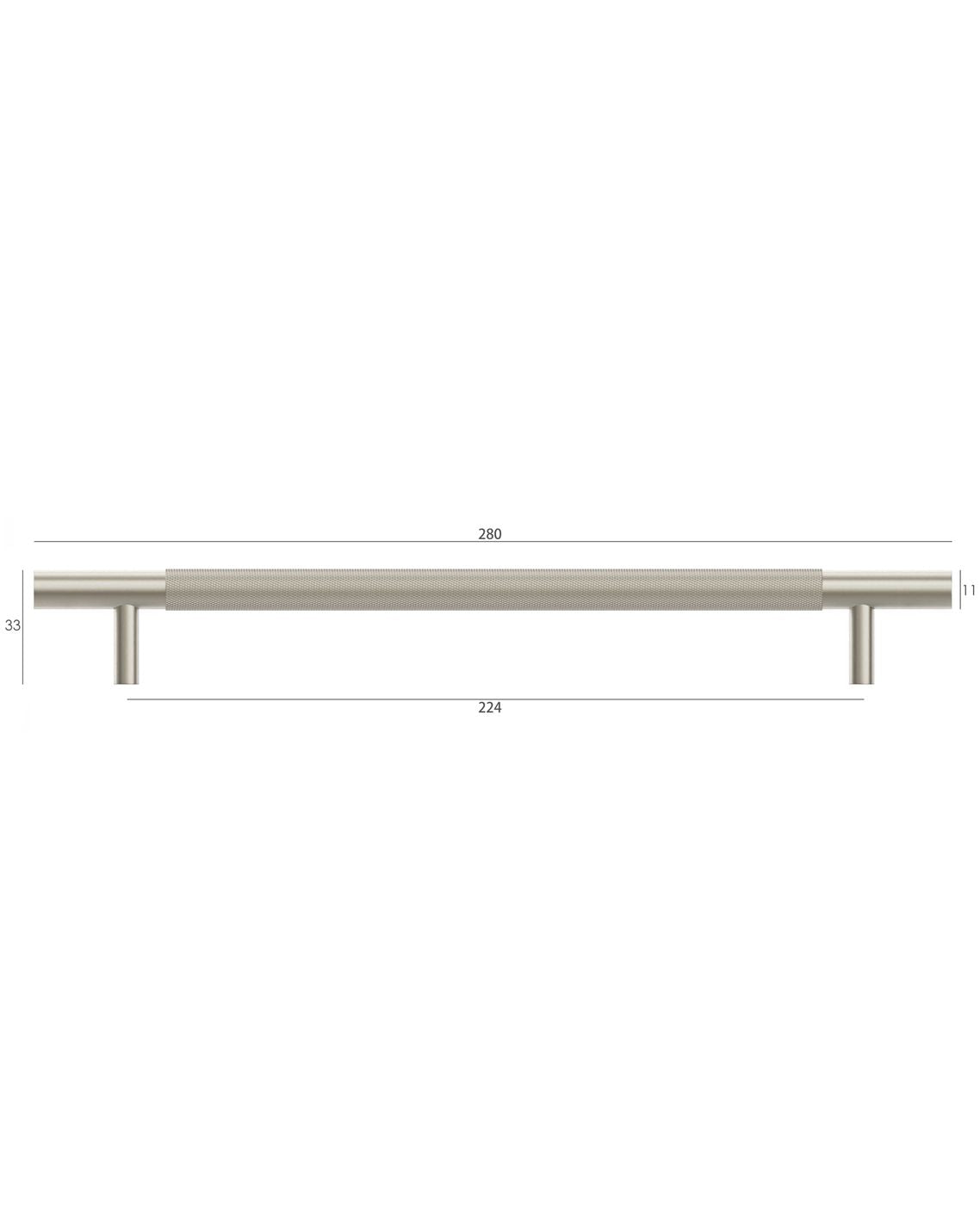 Nord - 280mm Brushed Nickel Handle (Premium Solid Brass Construction)