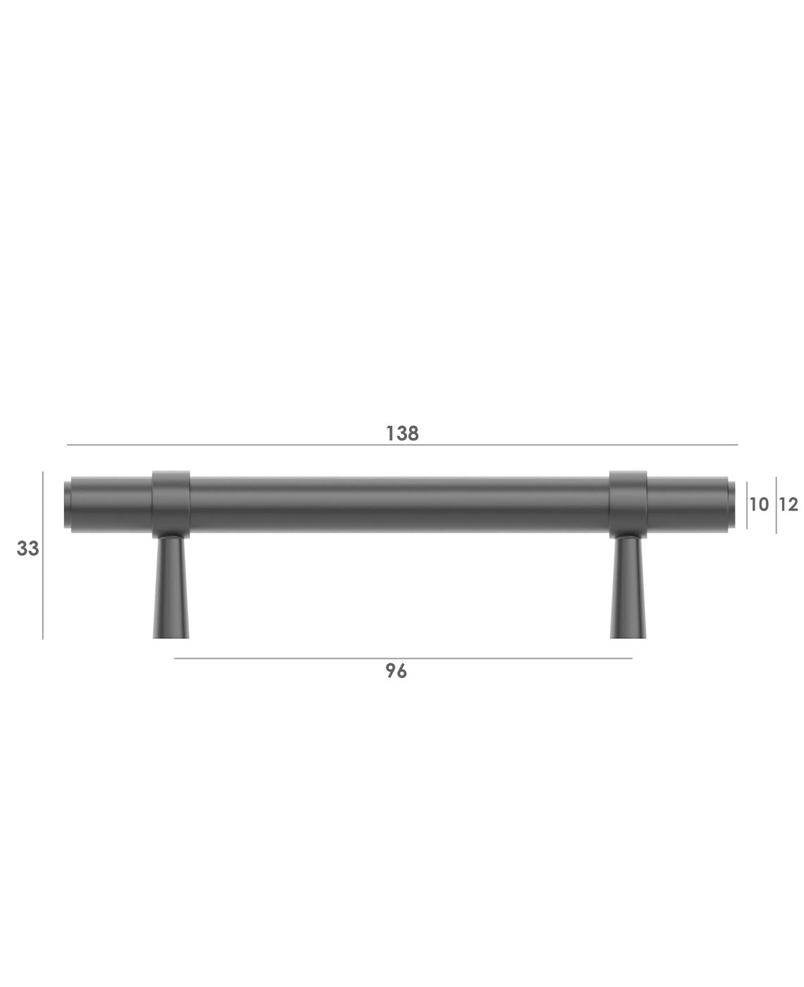 Astor - 138mm Gun Metal Handle (Premium Solid Brass Construction)