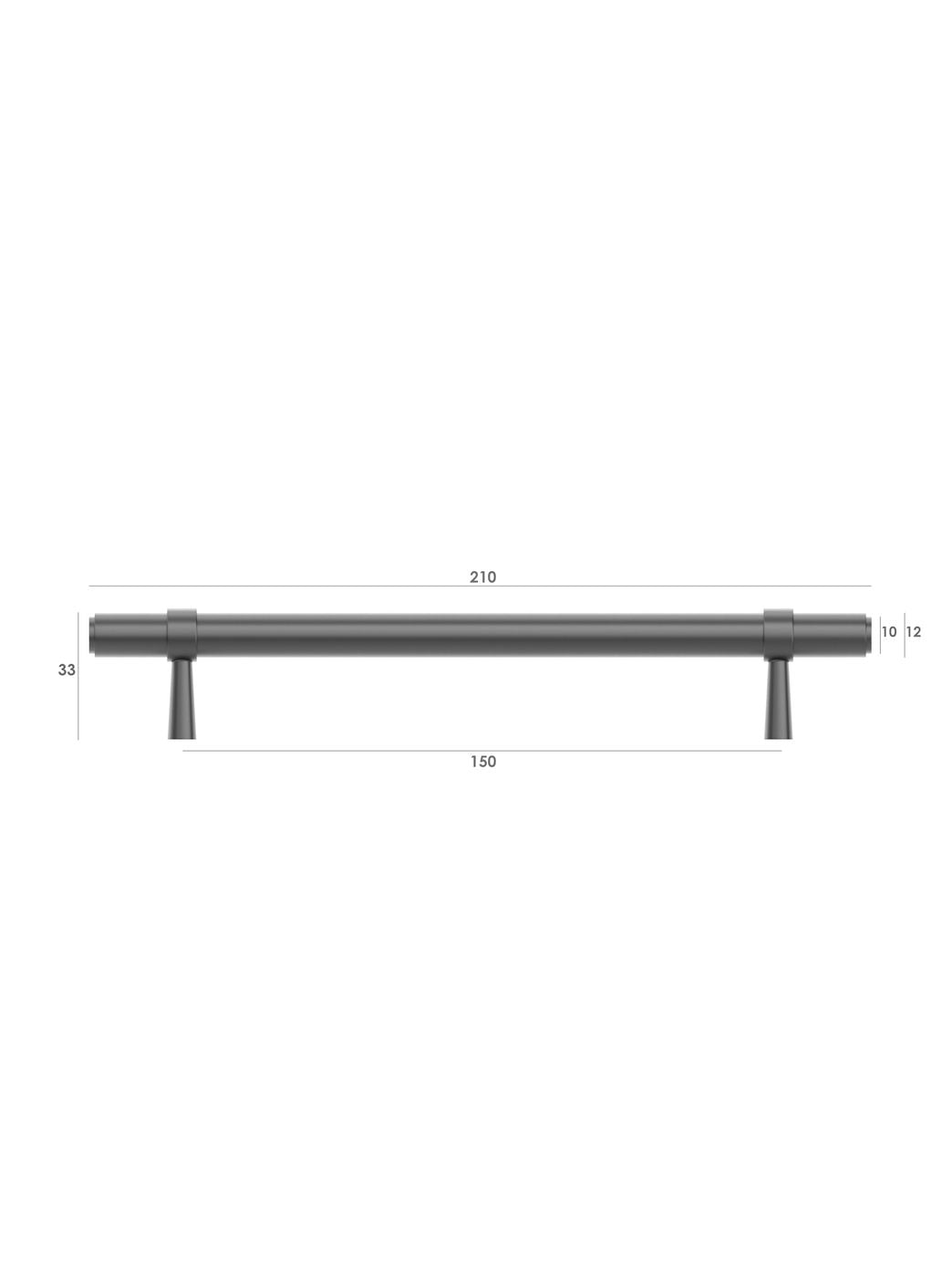 Astor - 210mm Gun Metal Handle (Premium Solid Brass Construction)