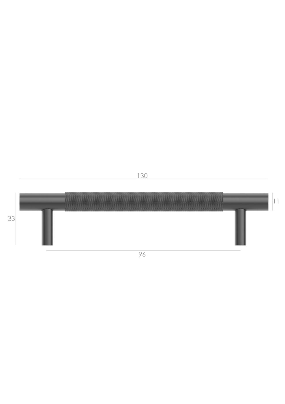 Nord - 165mm Gun Metal Handle (Premium Solid Brass Construction)