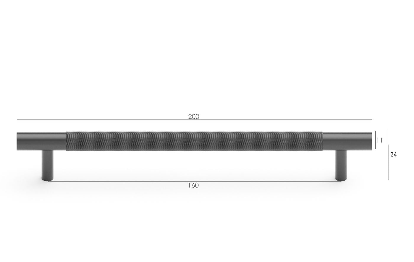 Nord - 235mm Gun Metal Handle (Premium Solid Brass Construction)