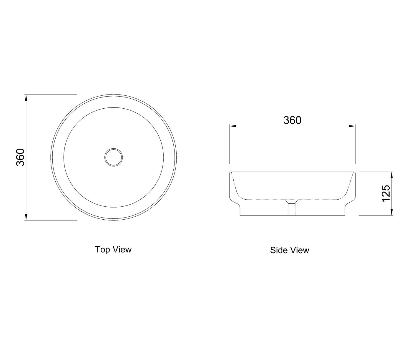 Chloe 360x360x125 Gloss White Basin