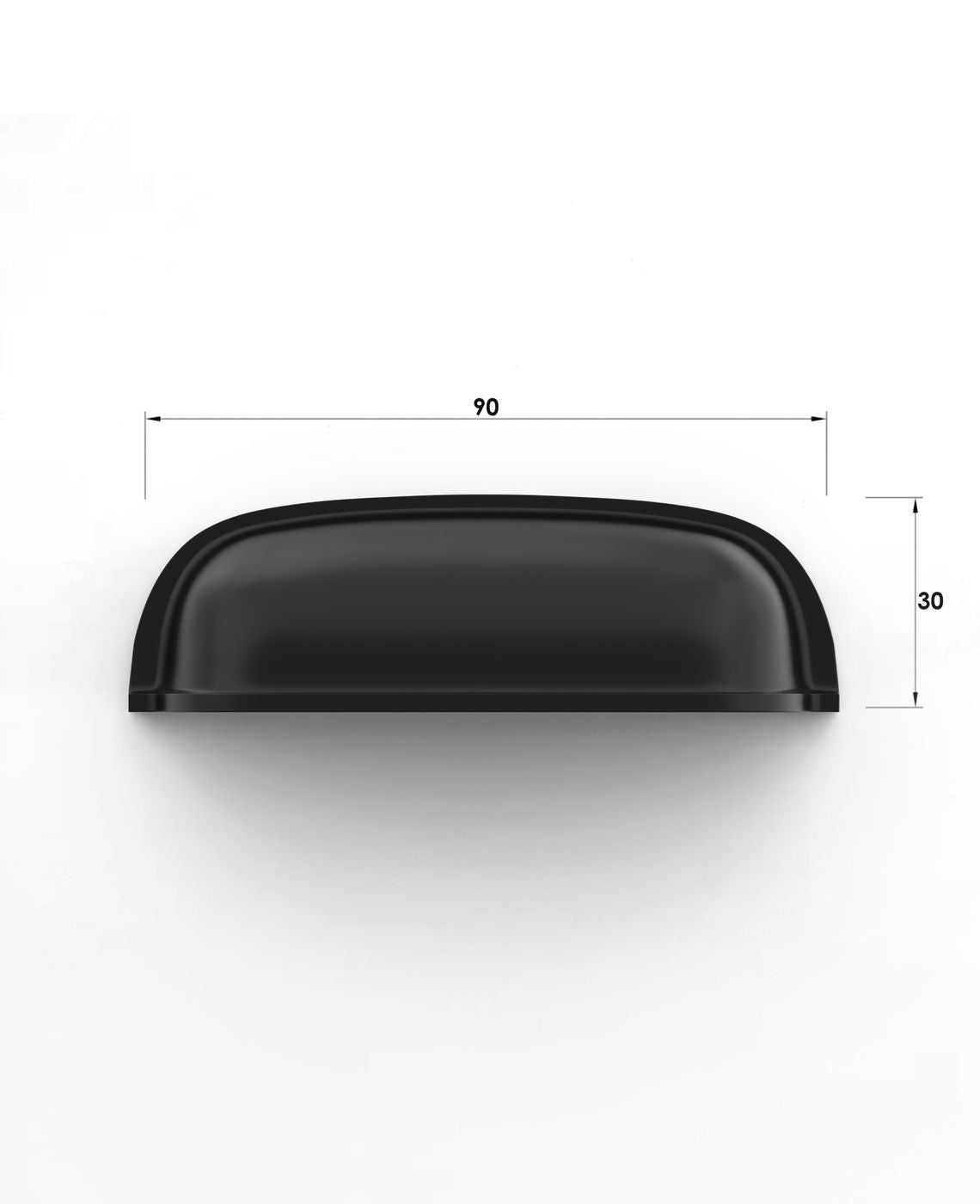 Newport - 90mm Matte Black Handle (Premium Solid Brass Construction)