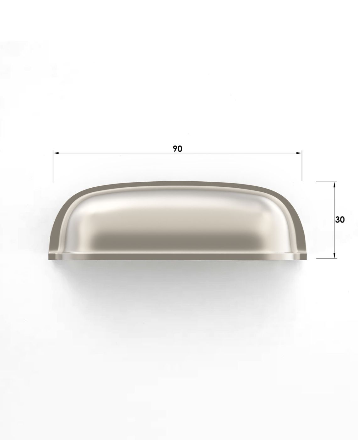 Newport - 90mm Brushed Nickel Handle (Premium Solid Brass Construction)