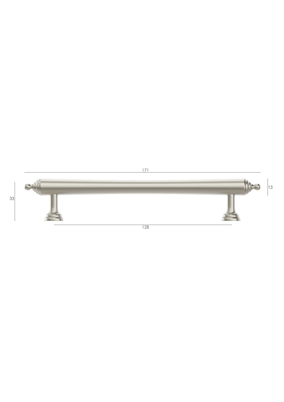 Heirloom - 171mm Brushed Nickel Handle (Premium Solid Brass Construction)