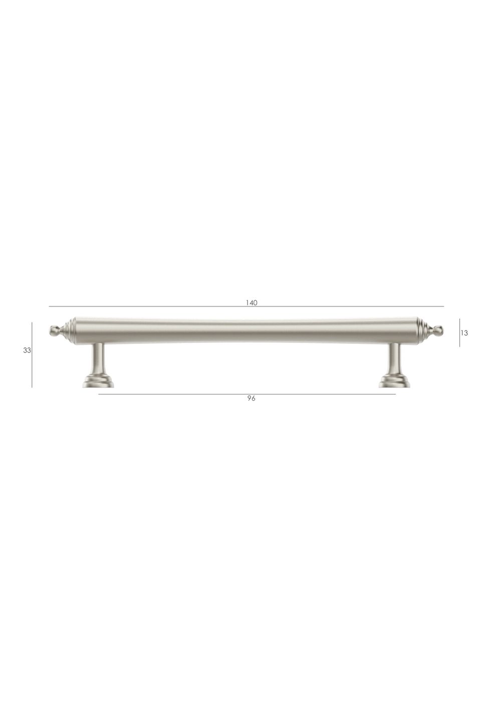 Heirloom - 140mm Brushed Nickel Handle (Premium Solid Brass Construction)