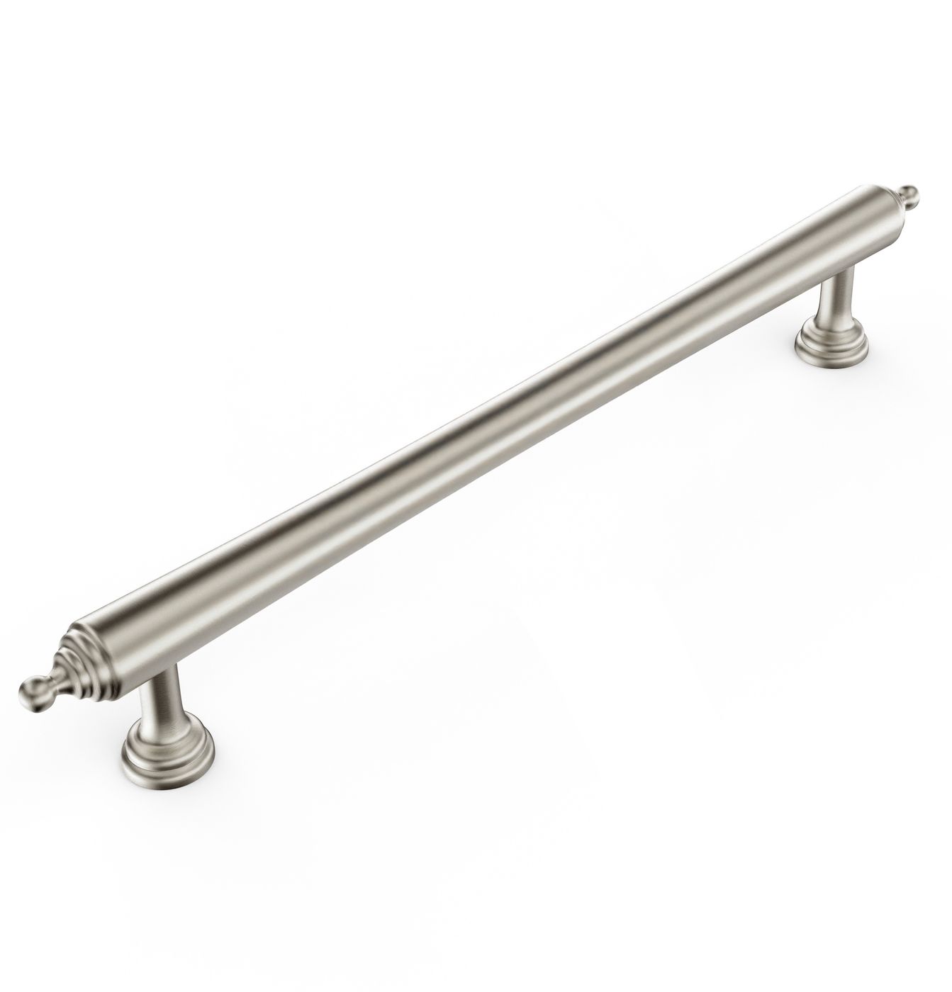 Heirloom - 202mm Brushed Nickel Handle (Premium Solid Brass Construction)