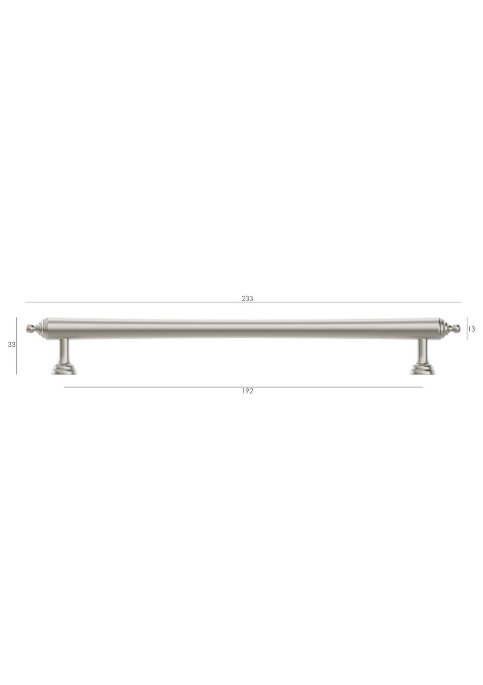 Heirloom - 233mm Brushed Nickel Handle (Premium Solid Brass Construction)