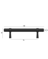 Astor - 138mm Matte Black Handle (Premium Solid Brass Construction)