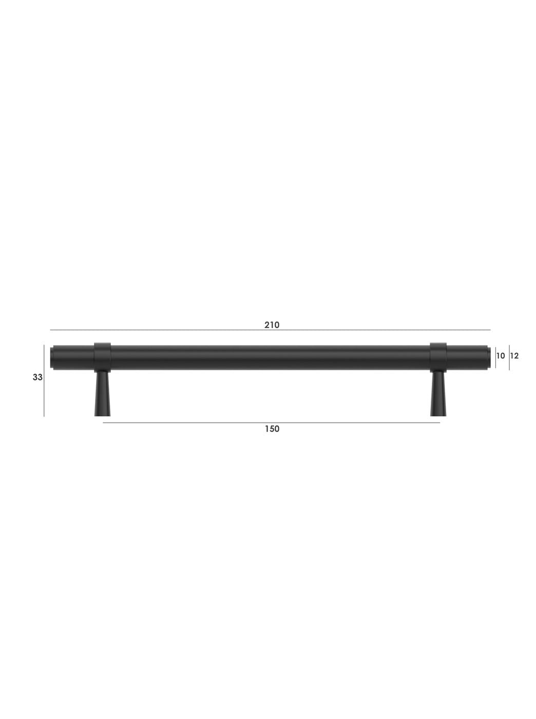 Astor - 210mm Matte Black Handle (Premium Solid Brass Construction)