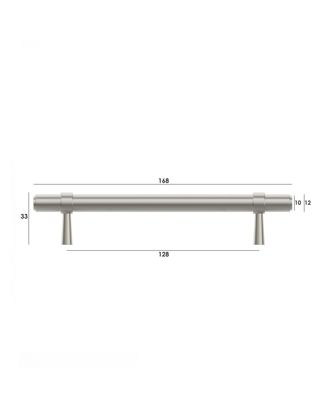 Astor - 168mm Brushed Nickel Handle (Premium Solid Brass Construction)
