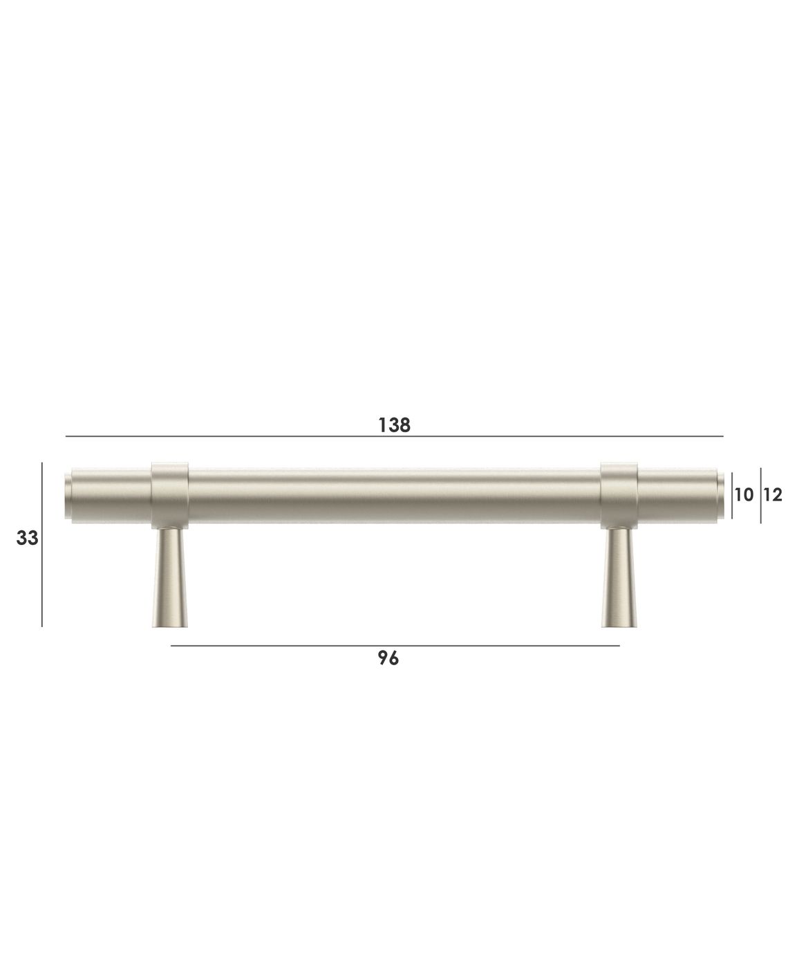 Astor - 138mm Brushed Nickel Handle (Premium Solid Brass Construction)