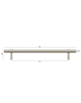 Astor - 240mm Brushed Nickel Handle (Premium Solid Brass Construction)